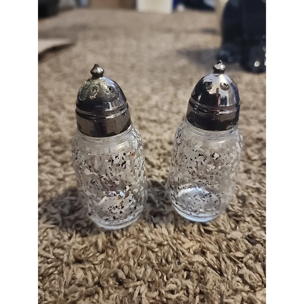 Vintage Anchor Hocking Sparkle‎ S&P, Oil & Vin Cruette- Set